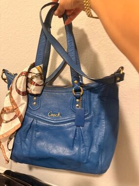 👜✨ COACH Blue Leather Bag (Crossbody + Shoulder) Y2K